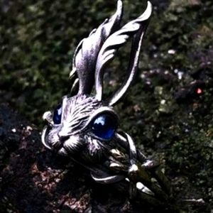 Unisex 925 Sterling Silver Rabbit Ring size 9